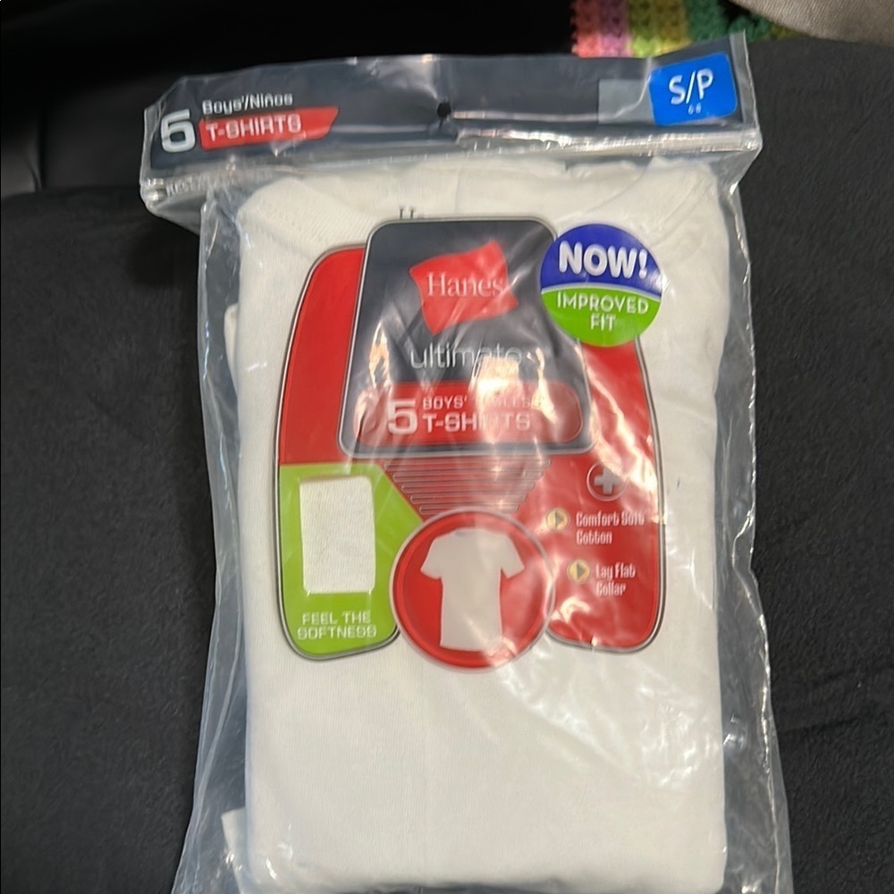 Hanes Boys' White T-Shirts 5 Pack Size Small